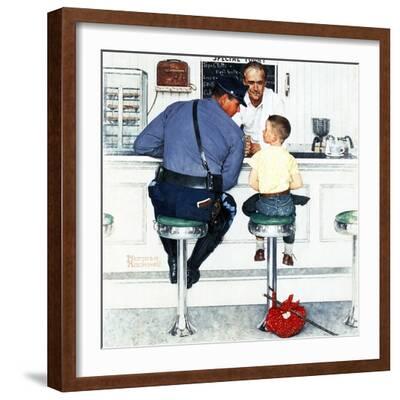 Vintage Reproduction of "The Runaway From 1958 Art Decor Norman Rockwell Print Vintage Reproduction of "The Runaway From 1958 Art Decor Norman Rockwell Print